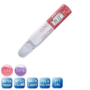 LAQUAtwin EC-22 pocket water quality meter used to check conductivity and temperature